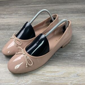 NEW Steve Madden Girl Plie Ballet Nude Patent Slip-on Flats Women's Size 9.5